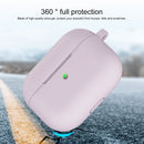 Thicken Silicone Round Bottom Earphone Protective Case with Hook For AirPods 3(Purple)