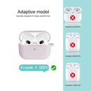 Thicken Silicone Round Bottom Earphone Protective Case with Hook For AirPods 3(Purple)