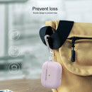 Thicken Silicone Round Bottom Earphone Protective Case with Hook For AirPods 3(Purple)