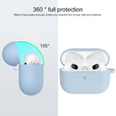 Thicken Silicone Round Bottom Earphone Protective Case with Hook For AirPods 3(Light Purple)