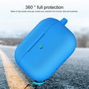 Thicken Silicone Round Bottom Earphone Protective Case with Hook For AirPods 3(Blue)