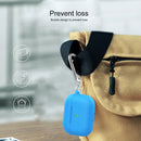 Thicken Silicone Round Bottom Earphone Protective Case with Hook For AirPods 3(Blue)