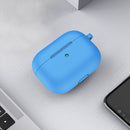 Thicken Silicone Round Bottom Earphone Protective Case with Hook For AirPods 3(Blue)
