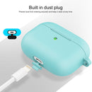Thicken Silicone Round Bottom Earphone Protective Case with Hook For AirPods 3(Emerald Green)