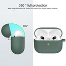 Thicken Silicone Round Bottom Earphone Protective Case with Hook For AirPods 3(Olive Green)