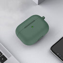 Thicken Silicone Round Bottom Earphone Protective Case with Hook For AirPods 3(Olive Green)