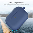 Thicken Silicone Round Bottom Earphone Protective Case with Hook For AirPods 3(Midnight Blue)