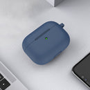 Thicken Silicone Round Bottom Earphone Protective Case with Hook For AirPods 3(Midnight Blue)