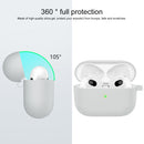 Thicken Silicone Round Bottom Earphone Protective Case with Hook For AirPods 3(Light Grey)