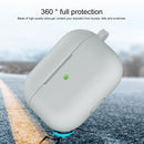 Thicken Silicone Round Bottom Earphone Protective Case with Hook For AirPods 3(Light Grey)