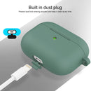 Thicken Silicone Round Bottom Earphone Protective Case with Hook For AirPods 3(Pine Needle Green)