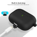 Thicken Silicone Round Bottom Earphone Protective Case with Hook For AirPods 3(Black)