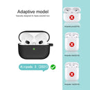 Thicken Silicone Round Bottom Earphone Protective Case with Hook For AirPods 3(Black)