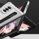 For Samsung Galaxy Z Fold3 5G GKK Ultra-thin PC + Leather Full Coverage Phone Flip Case with Pen Slot(Dark Green)
