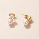 S925 Sterling Silver Heart Shell Beads Ear Studs Women Earrings