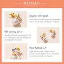 S925 Sterling Silver Heart Shell Beads Ear Studs Women Earrings