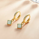 S925 Sterling Silver Square Zircon Women Earrings(Blue)