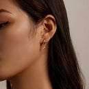 S925 Sterling Silver Square Zircon Women Earrings(Green)