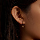 S925 Sterling Silver Square Zircon Women Earrings(Green)