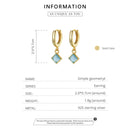 S925 Sterling Silver Square Zircon Women Earrings(Pink)