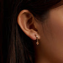S925 Sterling Silver Square Zircon Women Earrings(Pink)