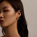S925 Sterling Silver Square Zircon Women Earrings(Blue)