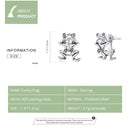 S925 Sterling Silver Fun Frog Ear Studs Women Earrings