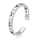 S925 Sterling Silver Hollow Butterfly Women Open Ring