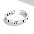 S925 Sterling Silver Hollow Butterfly Women Open Ring