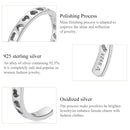 S925 Sterling Silver Hollow Heart Women Open Ring