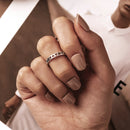 S925 Sterling Silver Hollow Heart Women Open Ring