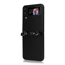 For Samsung Galaxy Z Flip3 5G Carbon Fiber Texture Phone Case(White)