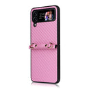 For Samsung Galaxy Z Flip3 5G Carbon Fiber Texture Phone Case(Blue)