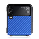 For Samsung Galaxy Z Flip3 5G Carbon Fiber Texture Phone Case(Blue)
