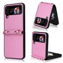 For Samsung Galaxy Z Flip3 5G Carbon Fiber Texture Phone Case(Blue)
