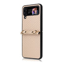 For Samsung Galaxy Z Flip3 5G Carbon Fiber Texture Phone Case(Gold)