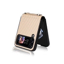 For Samsung Galaxy Z Flip3 5G Carbon Fiber Texture Phone Case(Gold)