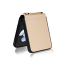 For Samsung Galaxy Z Flip3 5G Carbon Fiber Texture Phone Case(Gold)