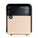 For Samsung Galaxy Z Flip3 5G Carbon Fiber Texture Phone Case(Gold)