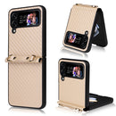 For Samsung Galaxy Z Flip3 5G Carbon Fiber Texture Phone Case(Gold)
