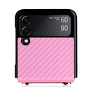 For Samsung Galaxy Z Flip3 5G Carbon Fiber Texture Phone Case(Pink)