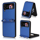 For Samsung Galaxy Z Flip3 5G Carbon Fiber Texture Phone Case(Pink)