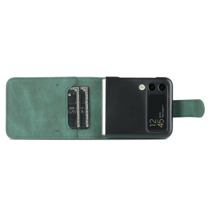 For Samsung Galaxy Z Flip3 5G AZNS Dream II Skin Feel PU+TPU Horizontal Flip PU Phone Case(Green)