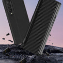 For Samsung Galaxy Z Fold3 5G GKK Ultra-thin Horizontal Flip Leather Phone Case with Pen Slot(Carbon Fiber Texture)