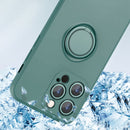 All-inclusive Liquid Silicone Phone Protective Case with Ring Holder & Lanyard For iPhone 13 Pro Max(Matcha Green)