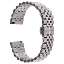 20mm Five-bead Stainless Steel Watch Band(Silver)