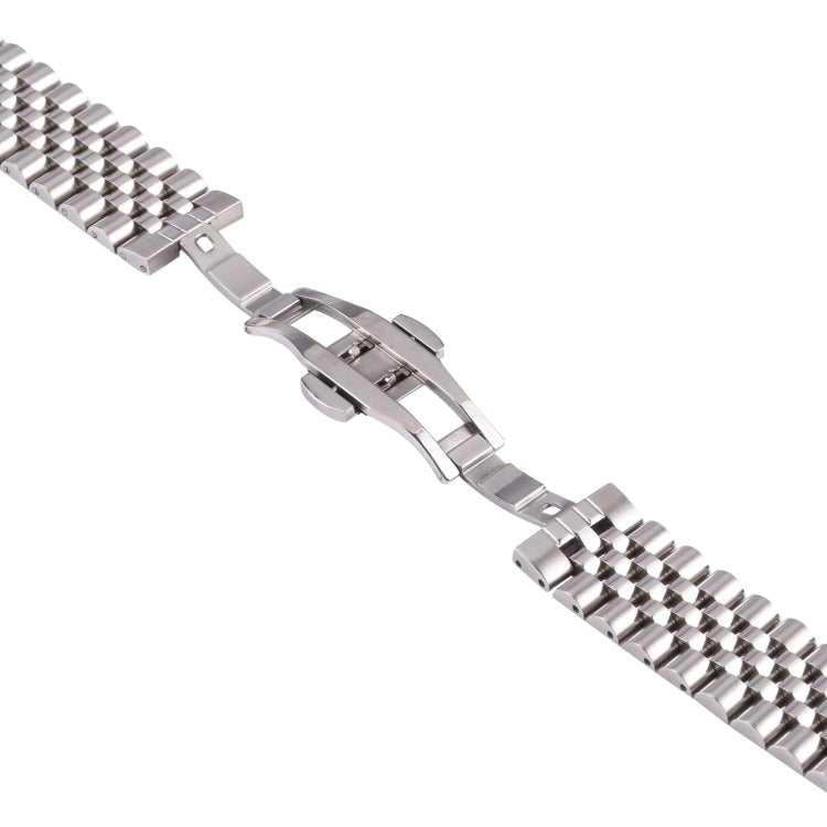 20mm Five-bead Stainless Steel Watch Band(Silver)