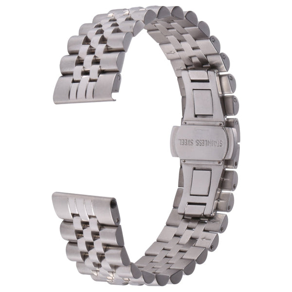 20mm Five-bead Stainless Steel Watch Band(Silver)