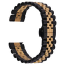 20mm Five-bead Stainless Steel Watch Band(Black Gold)