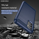 For Samsung Galaxy A13 5G Brushed Texture Carbon Fiber TPU Phone Case(Navy Blue)